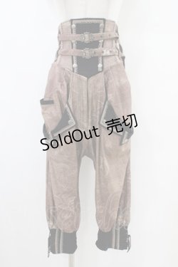 画像1: Ozz oneste / プリントコルセットパンツ  茶 H-25-10-01-013-OO-PA-KB-ZH