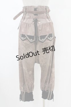 画像2: Ozz oneste / プリントコルセットパンツ  茶 H-25-10-01-013-OO-PA-KB-ZH