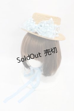画像1: Baby Ribbon / ドットリボンハット  サックスリボン H-25-10-01-003-EL-AC-KB-ZH