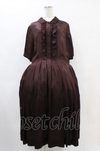 Jane Marple Dans Le Salon / ヴィンテージツイルシャツドレス  チョコレート H-25-10-01-021-JM-OP-KB-ZT174