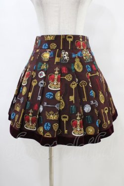 画像1: Jane Marple / Coronation Ceremonyタックスカート  ボルドー H-25-10-02-034-JM-SK-KB-ZH