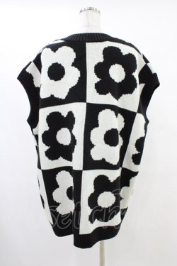 画像2: Candy Stripper / FLOWER PATTERN KNITベスト  ブラック H-25-10-02-042-PU-TO-KB-ZH