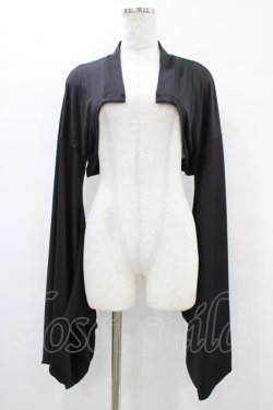 画像1: NieR Clothing / 着物風袖ボレロ  黒 H-25-10-02-047-PU-TO-KB-ZH