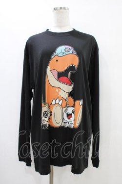 画像1: NieR Clothing / プリントLONG CUTSEW XL 黒 H-25-10-02-048-PU-TO-KB-ZH