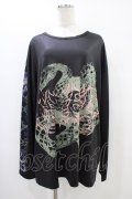 NieR Clothing / プリントLONG CUTSEW  黒 H-25-10-02-049-PU-TO-KB-ZH