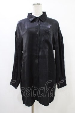 画像1: NieR Clothing / ロングスリーブシャツ  黒 H-25-10-02-051-PU-BL-KB-ZH
