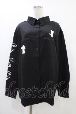 画像1: NieR Clothing / ZIP POCKETロングスリーブシャツ  黒 H-25-10-02-052-PU-BL-KB-ZH