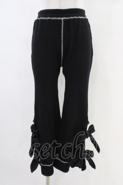 画像1: Candy Stripper / PRECOCIOUS RIBBON RIB PANTS  ブラック H-25-10-02-008-PU-PA-KB-ZH