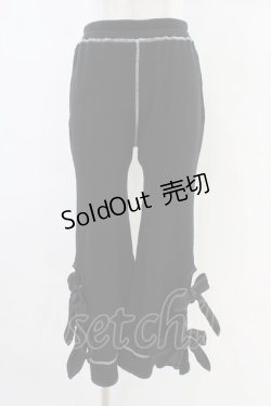 画像1: Candy Stripper / PRECOCIOUS RIBBON RIB PANTS  ブラック H-25-10-02-008-PU-PA-KB-ZH