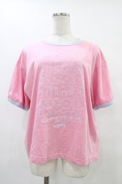 画像1: Candy Stripper / GOOD TIME RINGER TEE  PINK×LIGHT BLUE H-25-10-02-057-PU-TO-KB-ZH