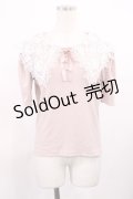 melume / makiコラボ/レース襟プルオーバー M ピンク H-25-10-02-1006-LO-TO-NS-ZH