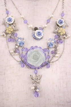 画像1: axes femme / プリンセスローズネックレス  サックス H-25-10-02-1024-AX-AC-NS-ZH