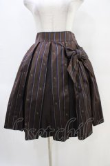 Jane Marple / Regimental stripe ribbon tie skirt  ブラウン H-25-10-02-018-JM-SK-KB-ZH