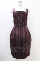 Jane Marple / レジメンタルストライプジャンパースカート  ボルドー H-25-10-02-020-JM-OP-KB-ZH