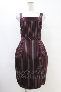 Jane Marple / レジメンタルストライプジャンパースカート  ボルドー H-25-10-02-020-JM-OP-KB-ZH