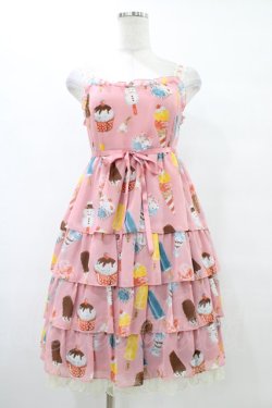 画像1: Emily Temple cute / アイスクリームノースリーブワンピース  ピンク H-25-10-03-036-ET-OP-KB-ZH