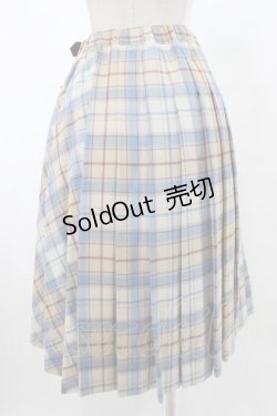 画像2: Jane Marple / ウールタータンのダブルベルトスカート  ブルーグレー H-25-10-03-039-JM-SK-KB-ZH