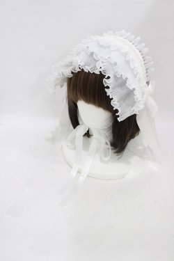 画像1: Luxmira / プリーツレースのヘッドドレス”Femme fatale”  ホワイト H-25-10-03-006-0-AC-KB-ZH