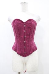 abilletage / レースプリントロングコルセット 3 ワイン H-25-10-03-045-GO-TO-KB-ZH