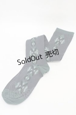 画像1: Jane Marple / アーガイル調ラメオーバーニー  グリーン H-25-10-03-008-JM-ZA-KB-ZH