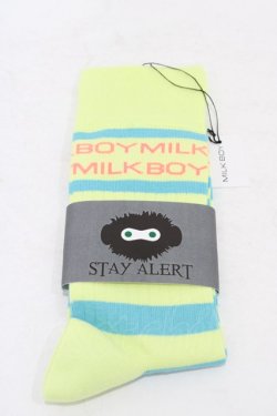 画像1: MILKBOY / スリークォータースsocks  ライム×サックス H-25-10-03-009-MB-ZA-KB-ZH