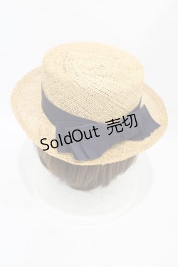 画像2: 【SALE】Jane Marple Dans Le Salon / グログランリボンストローハット  ネイビーリボン H-25-10-03-001-JM-AC-KB-ZT386