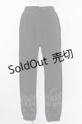 NieR Clothing / プリントSWEAT PANTS  黒 H-25-10-03-025-PU-PA-KB-ZH