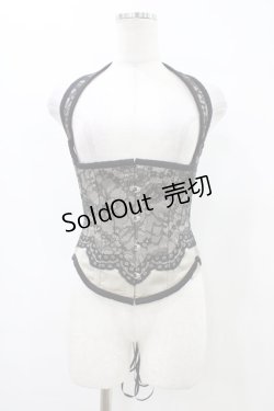 画像1: abilletage / レースチロルコルセット 4 グレージュ×ブラック H-25-10-03-029-GO-TO-KB-ZH