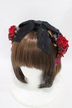画像1: Anges et Demons / コサージュヴェールカチューシャ  黒 H-25-10-03-004-GO-AC-KB-ZH