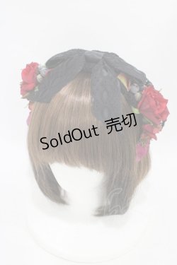 画像1: Anges et Demons / コサージュヴェールカチューシャ  黒 H-25-10-03-004-GO-AC-KB-ZH