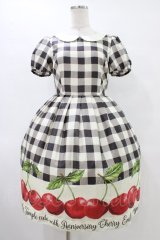 Emily Temple cute / アニバーサリーチェリーワンピース Sサイズ ブラック H-25-10-03-032-ET-OP-KB-ZT091