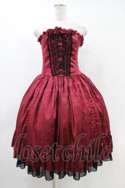 画像1: ATELIER PIERROT / Bustle Corset Dress[Rose Jacquard]  ボルドー H-25-10-03-034-EL-OP-KB-ZH