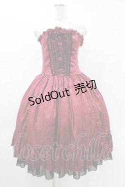 画像1: ATELIER PIERROT / Bustle Corset Dress[Rose Jacquard]  ボルドー H-25-10-03-034-EL-OP-KB-ZH