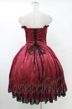 画像2: ATELIER PIERROT / Bustle Corset Dress[Rose Jacquard]  ボルドー H-25-10-03-034-EL-OP-KB-ZH