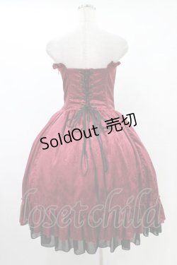 画像2: ATELIER PIERROT / Bustle Corset Dress[Rose Jacquard]  ボルドー H-25-10-03-034-EL-OP-KB-ZH