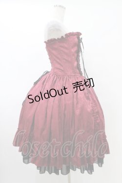 画像3: ATELIER PIERROT / Bustle Corset Dress[Rose Jacquard]  ボルドー H-25-10-03-034-EL-OP-KB-ZH