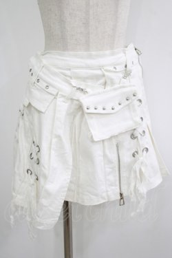 画像1: DimMoire / デニムラップスカート L ホワイト H-25-10-04-030-PU-SK-KB-ZH