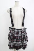 ALGONQUINS / サス付リボンチェックスカート  黒 H-25-10-04-039-AL-SK-KB-ZH