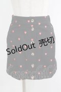 lilLilly / ハート刺繍ミニスカート  黒 H-25-10-04-047-LO-BL-KB-ZH