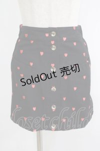 lilLilly / ハート刺繍ミニスカート  黒 H-25-10-04-047-LO-BL-KB-ZH