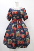 Leur Getter / Strawberry Garden袖付きワンピース  ネイビー H-25-10-04-1022-LU-OP-KB-ZH