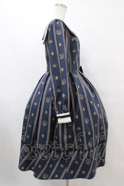 画像3: Melody BasKet / Schoolレジメンタルストライプワンピース M ネイビー H-25-10-04-1023-LO-OP-KB-ZH