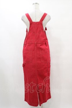 画像2: Jane Marple / Frill-trim denim salopette skirt M レッド H-25-10-04-1030-JM-SK-KB-ZH