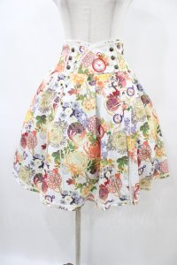 Ozz oneste / 和チャイナハイウエストスカート  白 H-25-10-04-1038-OO-SK-KB-ZH