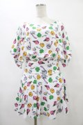 NieR Clothing / 総柄セットアップ  白 H-25-10-04-1039-PU-OP-KB-ZH