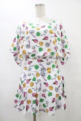 NieR Clothing / 総柄セットアップ  白 H-25-10-04-1039-PU-OP-KB-ZT231