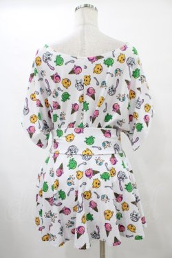 画像2: NieR Clothing / 総柄セットアップ  白 H-25-10-04-1039-PU-OP-KB-ZH