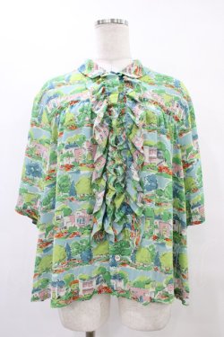 画像1: Jane Marple Dans Le Salon / Sunnyside town granny’s blouse  ブルーグレイ H-25-10-04-1043-JM-BL-KB-ZH