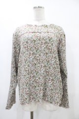 merry jenny / flowerトップス  ブルー H-25-10-04-1045-LO-TO-KB-ZH