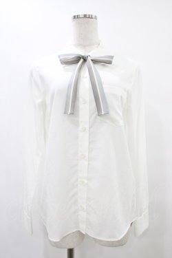 画像1: Jane Marple / リヨセルコットンのロゴカラーブラウス  オフホワイト H-25-10-04-1049-JM-BL-KB-ZH